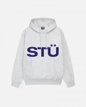 Stussy All Caps Hoodie Grey | 01367XTKE