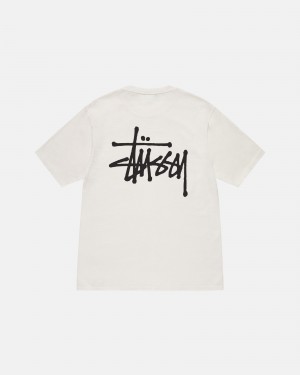 Stussy Basic Pigment Dyed T Shirts Beige | 30891DYBE