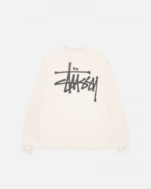 Stussy Basic Stock Ls Thermal Tops Beige | 78249PTAH