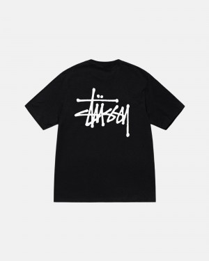 Stussy Basic T Shirts Black | 76184UIXS