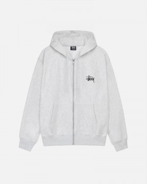 Stussy Basic Zip Hoodie Grey | 40583TYAP