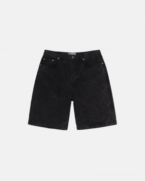 Stussy Big Ol' Washed Canvas Shorts Black | 75931UZPM