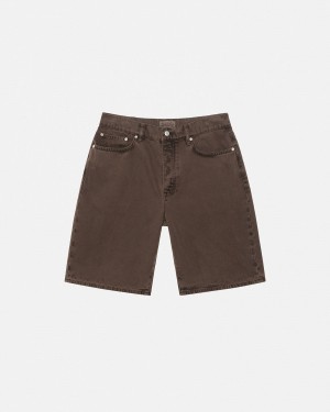 Stussy Big Ol' Washed Canvas Shorts Brown | 59234ZGTN