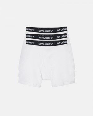 Stussy Boxer Briefs 3 Pack Briefs White | 02814ZPJB