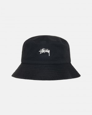 Stussy Bucket Stock Hats Black | 84759OFIV