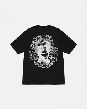 Stussy Camelot Pigment Dyed T Shirts Black | 56394VKDI