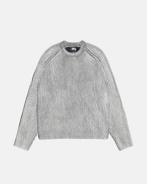 Stussy Contrast Rib Sweaters White | 20517MAYP