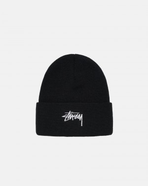 Stussy Cuff Stock Beanie Black | 75038KCTF