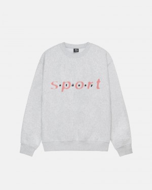 Stussy Dot Sport Crew Sweatshirts Grey | 39825OSKM