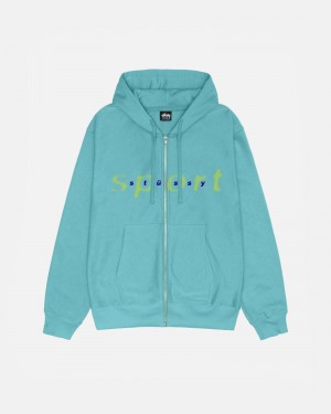 Stussy Dot Sport Zip Hoodie Blue | 04915DUJH