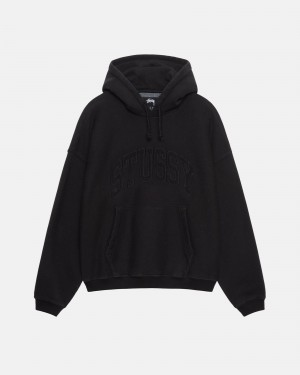 Stussy Embroidered Relaxed Hoodie Black | 60952PRCG