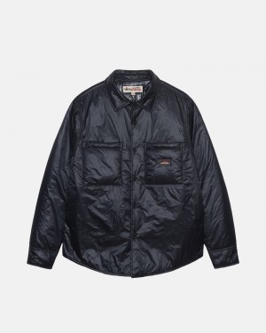 Stussy Fatigue Nylon Overshirt Black | 71605TVDG