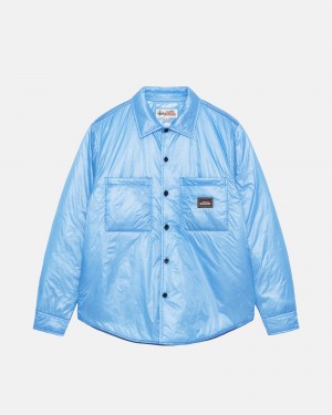 Stussy Fatigue Nylon Overshirt Blue | 14523QKRO