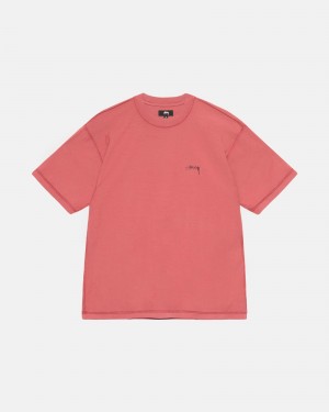 Stussy Lazy T Shirts Dark Red | 86951RDZU