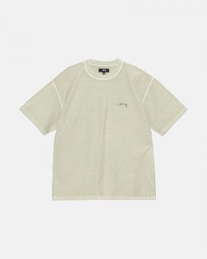 Stussy Lazy T Shirts Olive | 82174ZWHJ