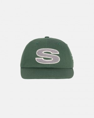 Stussy Low Pro Chenille S Snapback Caps Green | 43698MTZX