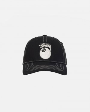 Stussy Low Pro Trucker 8 Ball Snapback Caps Black | 43951CJDL