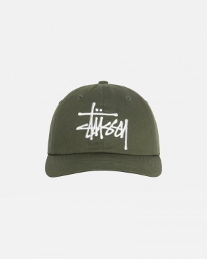 Stussy Low Profile Big Basic Snapback Caps Olive | 19045YULC