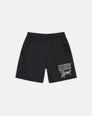 Stussy Mesh Sport Shorts Black | 48951ZMDY