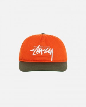 Stussy Mid-depth Big Stock Snapback Caps Orange | 65340CIJF