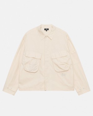 Stussy Military Overshirt Beige | 08953NIBM