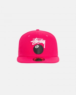 Stussy New Era 59fifty 8 Ball Stock Caps Pink | 29641YCOK