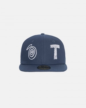 Stussy New Era 59fifty Ransom Embroidered Caps Navy | 01932HMWL