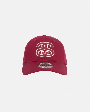 Stussy New Era 9twenty Ss Applique Caps Burgundy | 49856AUFP