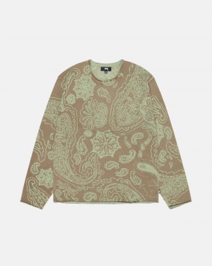 Stussy Paisley Sweaters Brown | 20935OMIL