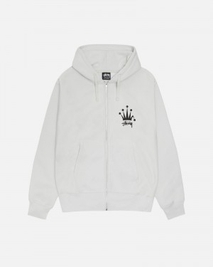 Stussy Regal Crown Zip Hoodie Grey | 42506XJQL