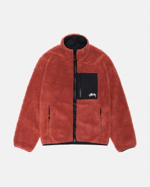 Stussy Sherpa Reversible Jackets Red | 80469YXJG