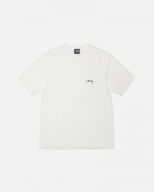 Stussy Smooth Stock Pigment Dyed T Shirts Beige | 60925BYLS