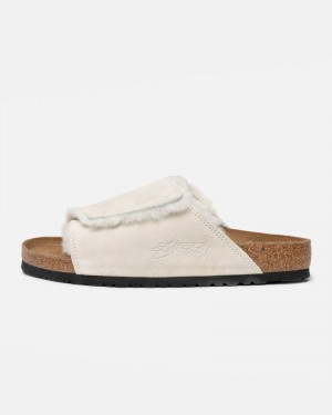 Stussy Solana Shearling Slide Slides Beige | 62130GUTY