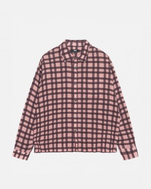 Stussy Sonoma Plaid Shirts Pink | 31624SKPT