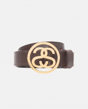 Stussy Ss-link Buckle Belts Brown | 07356GWZC