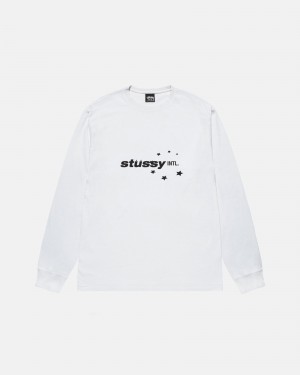 Stussy Star Sport Ls T Shirts White | 62904ORZQ