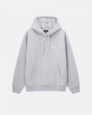 Stussy Stock Logo Hoodie Grey | 50698IMUN