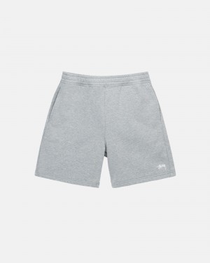 Stussy Stock Logo Shorts Grey | 53748WYDZ