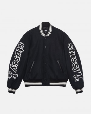 Stussy Varsity Competition Jackets Black | 98326BLKW