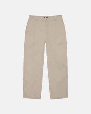 Stussy Workgear Twill Trousers Khaki | 51082RSEW