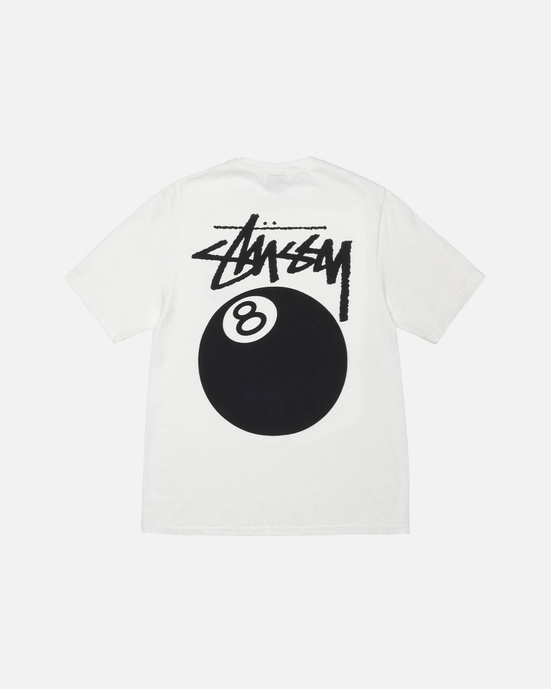 Stussy 8 Ball Pigment Dyed T Shirts Beige | 18095EMXH