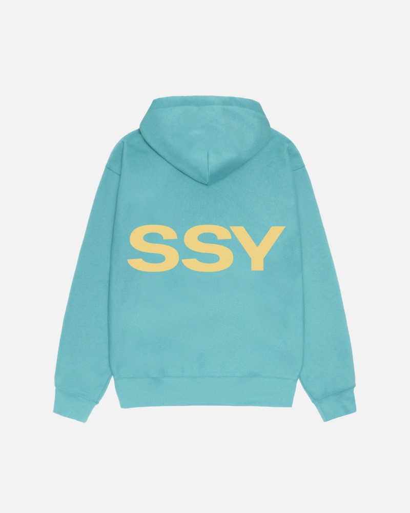 Stussy All Caps Hoodie Blue | 42651YKWM