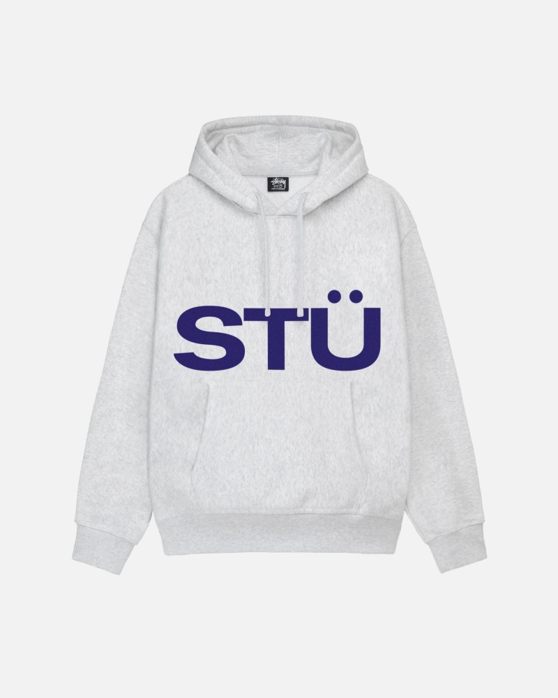 Stussy All Caps Hoodie Grey | 01367XTKE