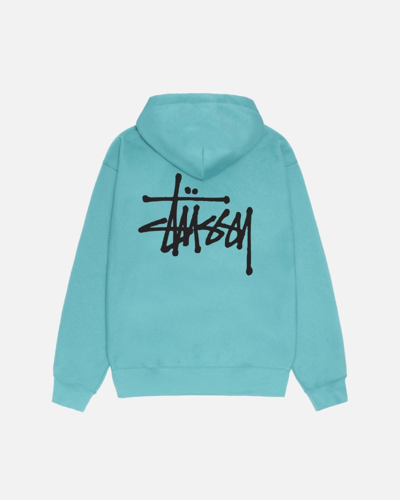 Stussy Basic Hoodie Blue | 92735ADXH