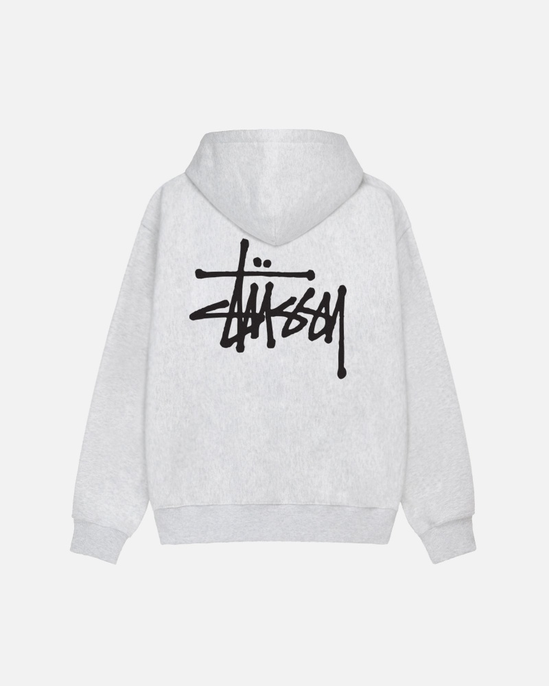 Stussy Basic Hoodie Grey | 83564VZTF