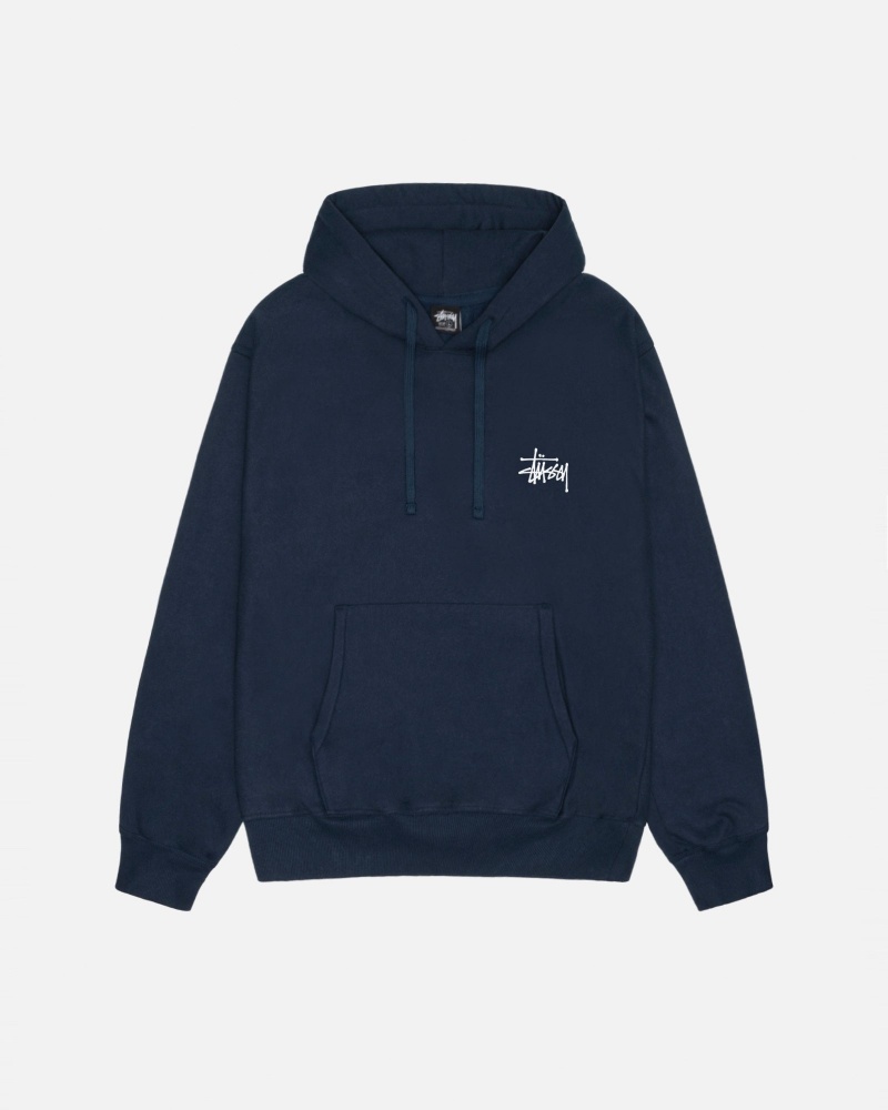 Stussy Basic Hoodie Navy | 94057JOQG