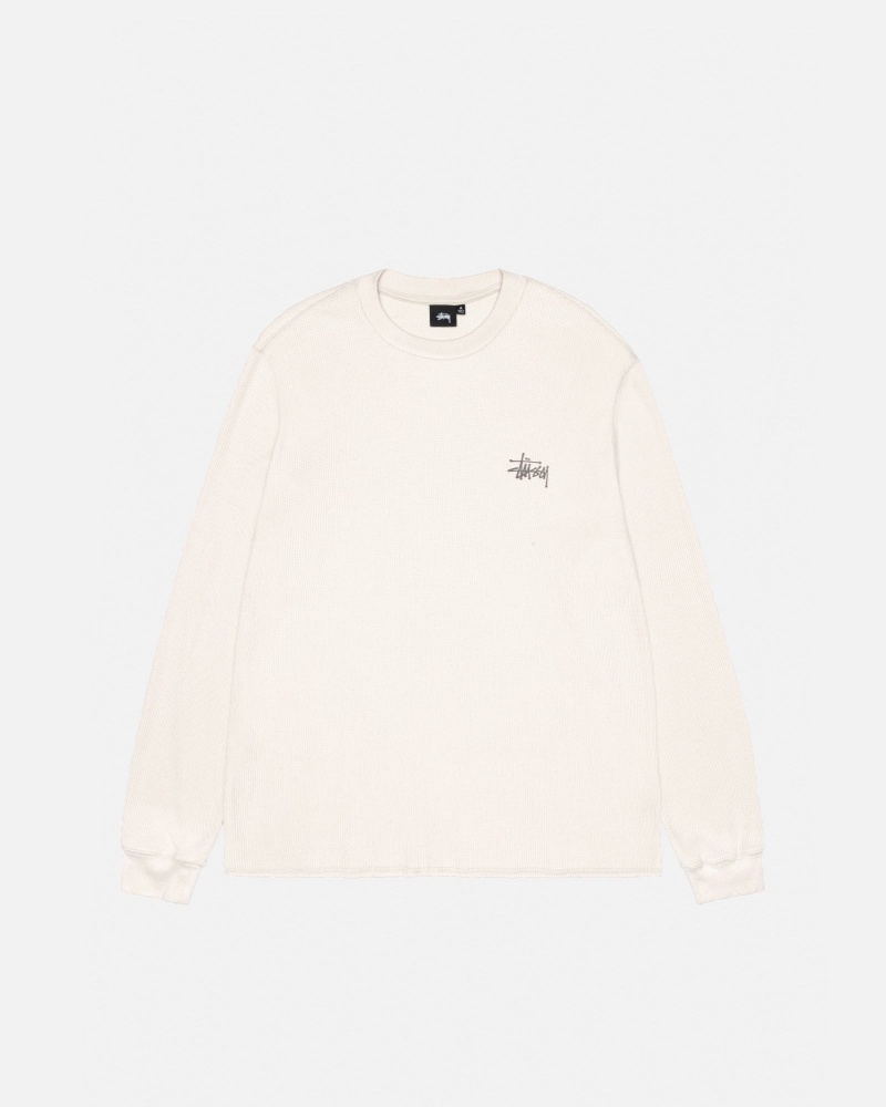 Stussy Basic Stock Ls Thermal T Shirts Beige | 19834KYWS