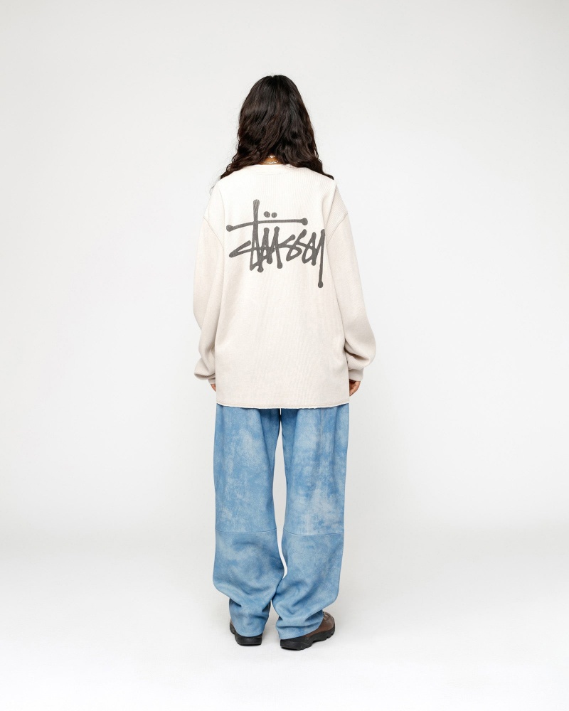 Stussy Basic Stock Ls Thermal T Shirts Beige | 19834KYWS