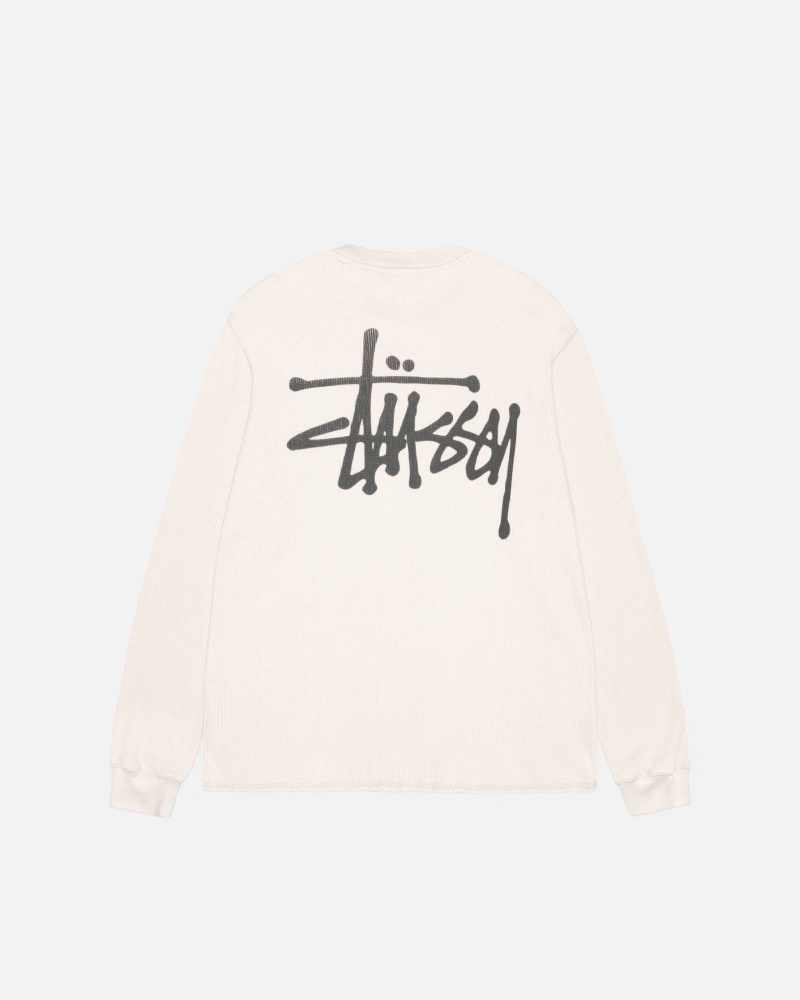 Stussy Basic Stock Ls Thermal T Shirts Beige | 19834KYWS