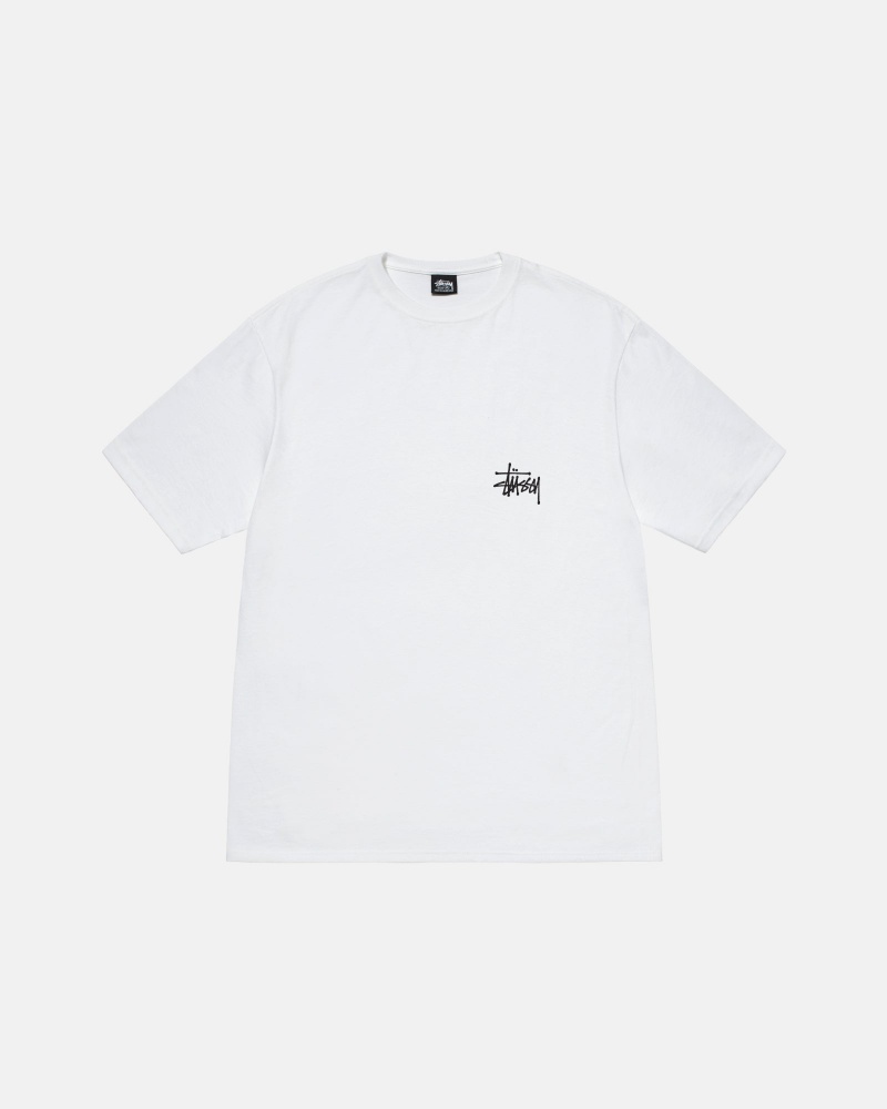 Stussy Basic T Shirts White | 46851MJWA